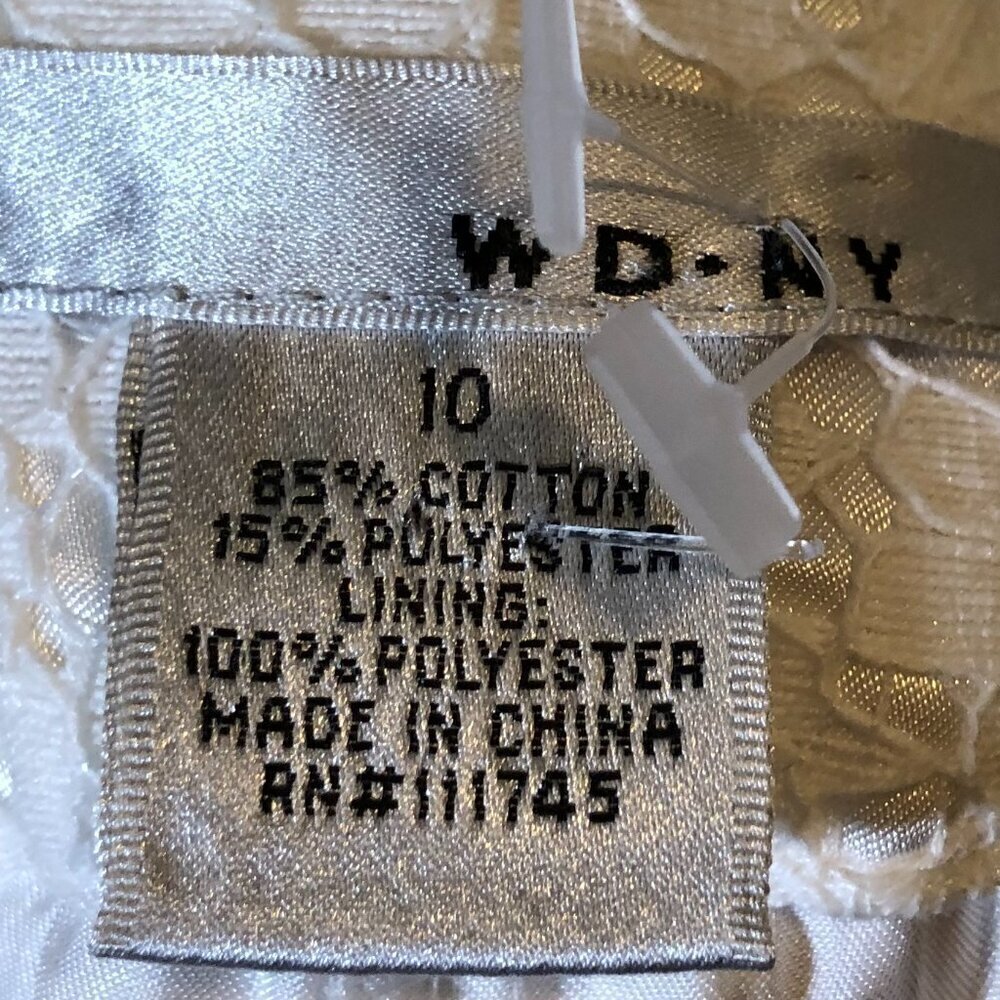 WD-NY Lace Completely Lined White Side Zipper Size 10 NWOT - Picture 8 of 14